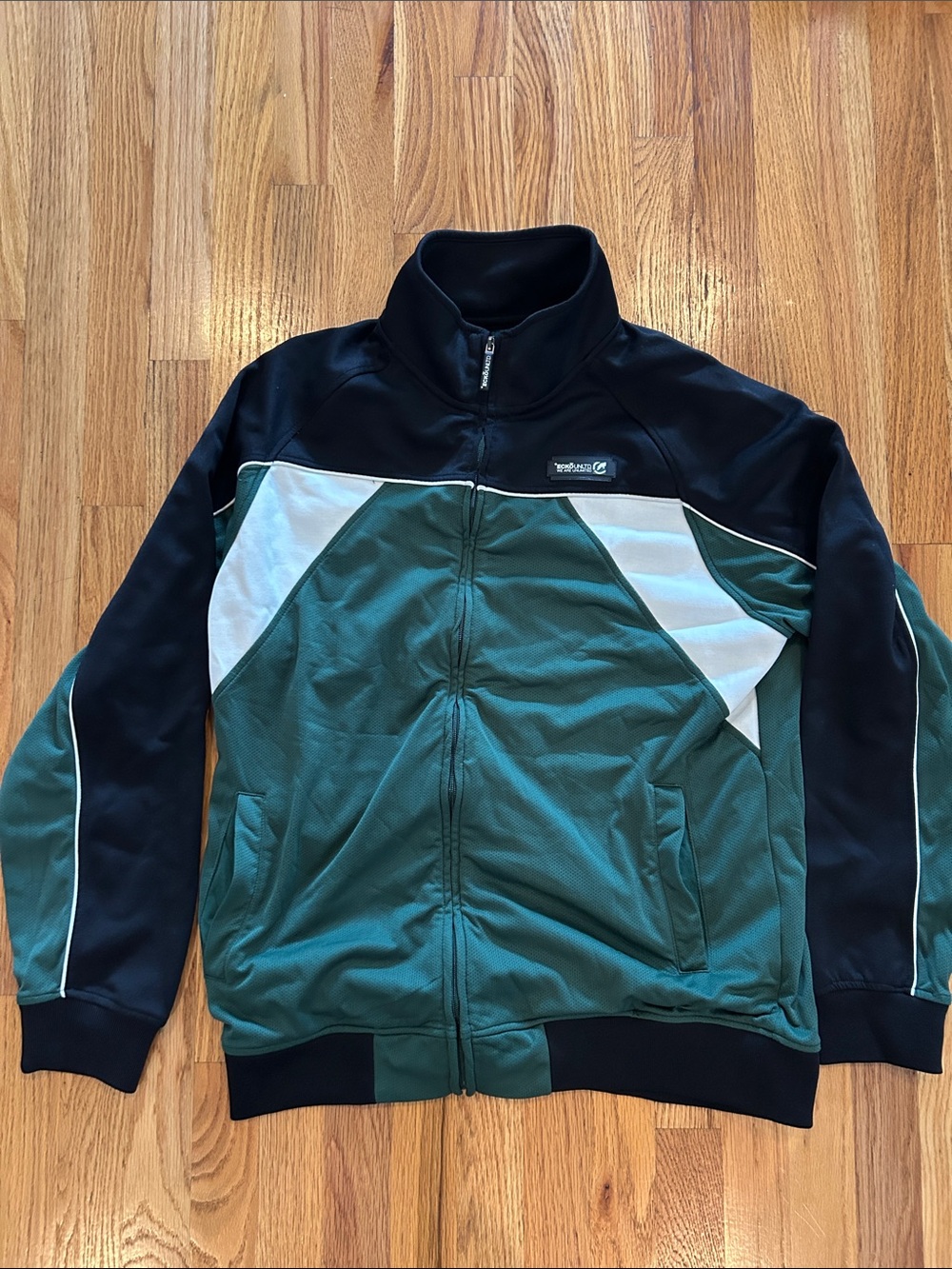 Ecko Unlimited Green, Black and White Colorblock Full-Zip Windbreaker